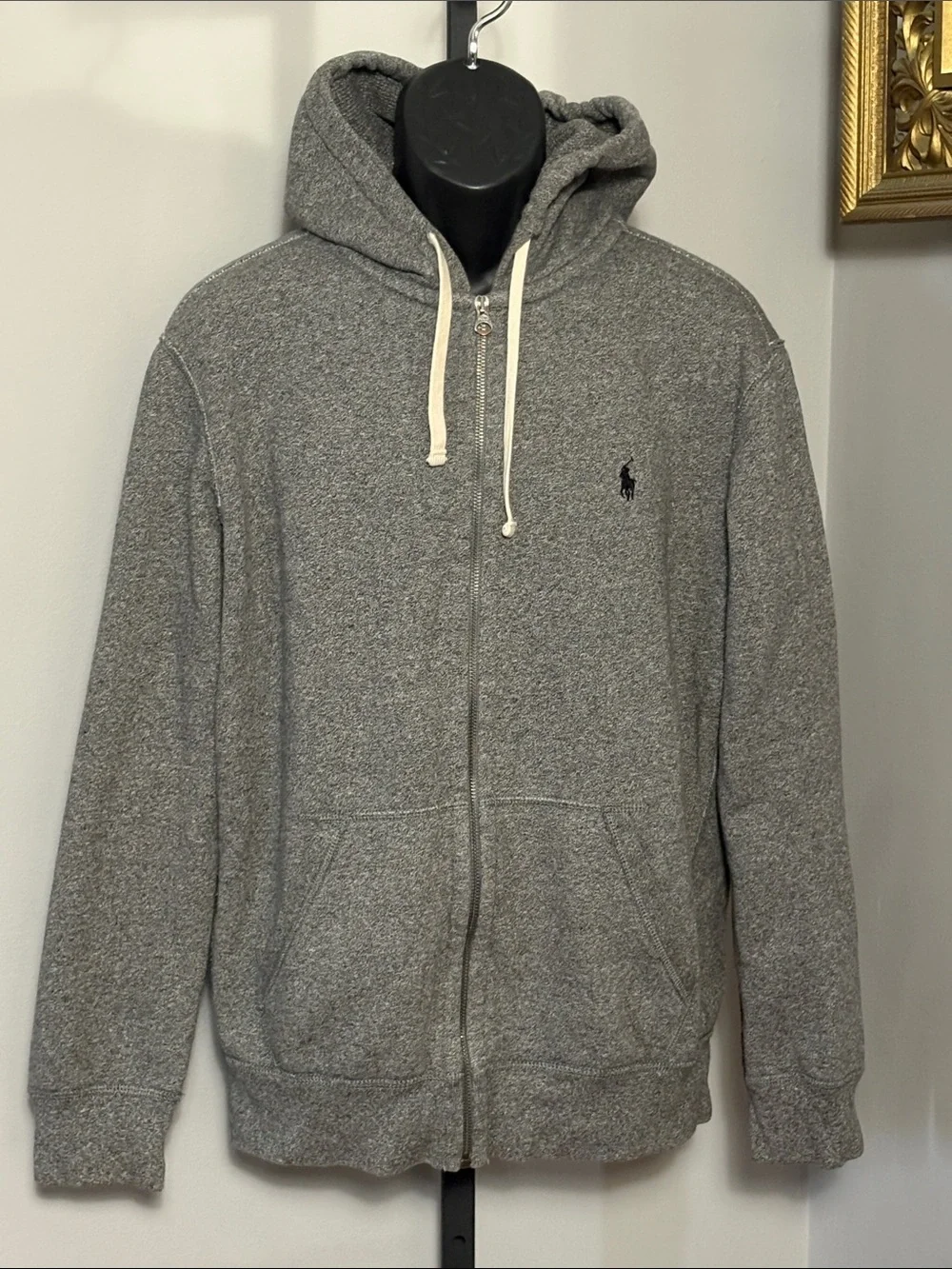 Polo by Ralph Lauren Large Men’s Full Zip Signature Hoodie Alaskan Heather Gray